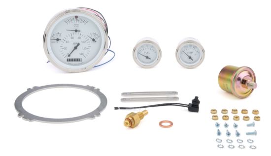 57 Chevy 6 Gauge Set White