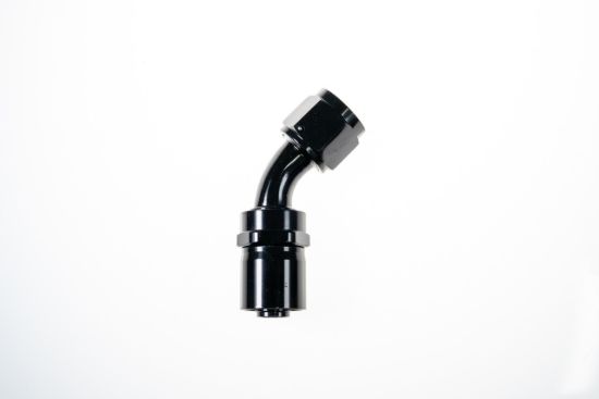 8AN 45 Degree Crimp Hose End Black