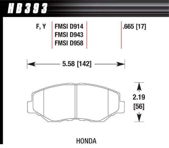 Brake Pad HPS Front 02-21 Honda