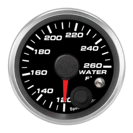 2-1/16in Water Tem Gauge 120-260F w/warning light