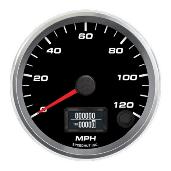 3-3/8in GPS Speedometer 120mph Black Face