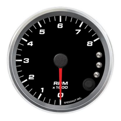 3-3/8in Tach 8K RPM Shift-light Black Face