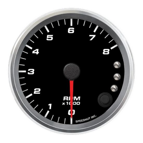 3-3/8in Tach 8K RPM Shift-light Black Face