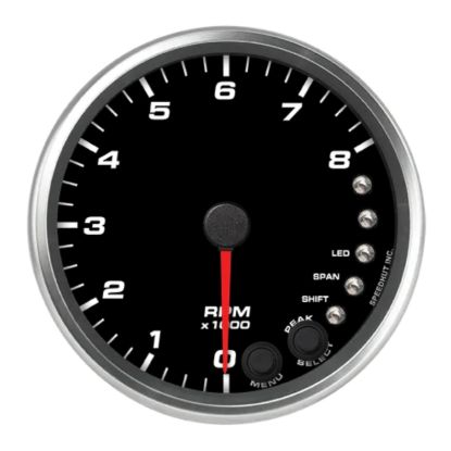 4in Tach 8K RPM Shift-light Black Face