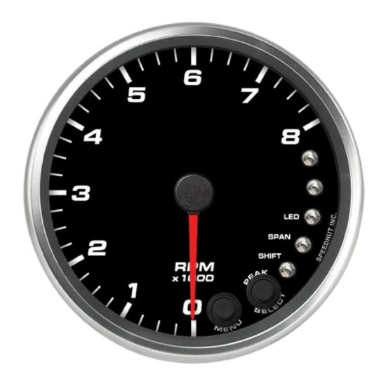 4in Tach 8K RPM Shift-light Black Face