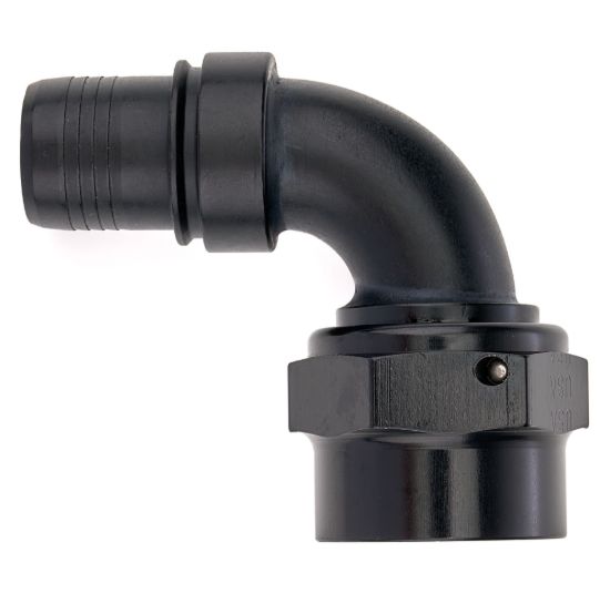 12an 90-Deg Race Crimp Hose End Black