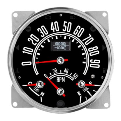 5-1/2in CJ Jeep Speedo GPS Cluster 90mph 6K Tac